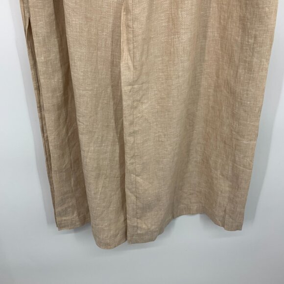Anthropologie Elevenses Pants Split Wide Leg 100% Linen High Rise NWT - Picture 8 of 14
